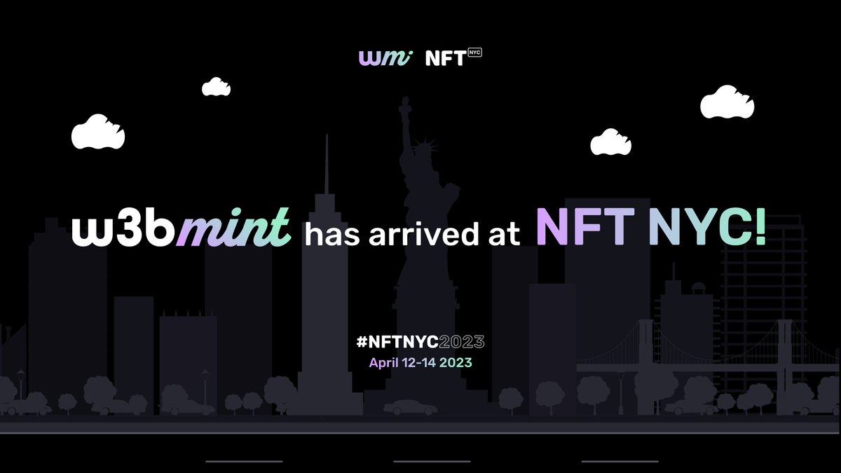 webmint_io's tweet photo. We're here at NFT NYC 2023 and the team is ready to take the Web3 world by storm! Visit Webmint's booth for live demos, meet the team, grab some swag, and more! ๐ #NFTNYC2023 #Webmint https://t.co/9wPnFS4fBD