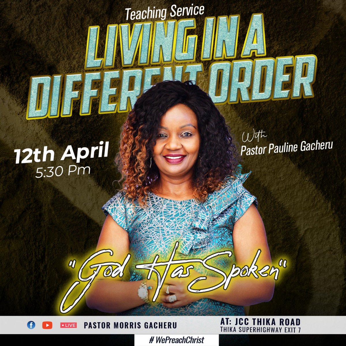 prmorrisgacheru's tweet photo. The word of the Lord is not void whatsoever He says He does. Tonight we continue with the Living in a different order series. Stay tuned on all our social media pages.
@JccThikaRd
#GodHasSpoken
#LivingInADifferentOrder
#WePreachChrist https://t.co/0fLcWSHmNy