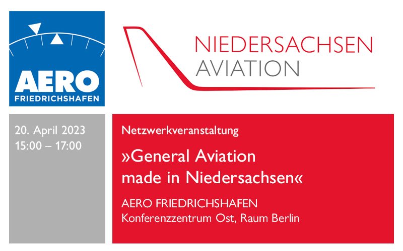 ndsaviation's tweet image. Nur noch eine Woche! 

Im Rahmen der AERO Friedrichshafen 2023 findet am zweiten Messetag (Do, 20.04.) unsere Netzwerkveranstaltung „General Aviation made in Niedersachsen“ statt. 

Jetzt anmelden &amp;amp; netzwerken: bit.ly/40EF4kI

#Niedersachsen #Aviation