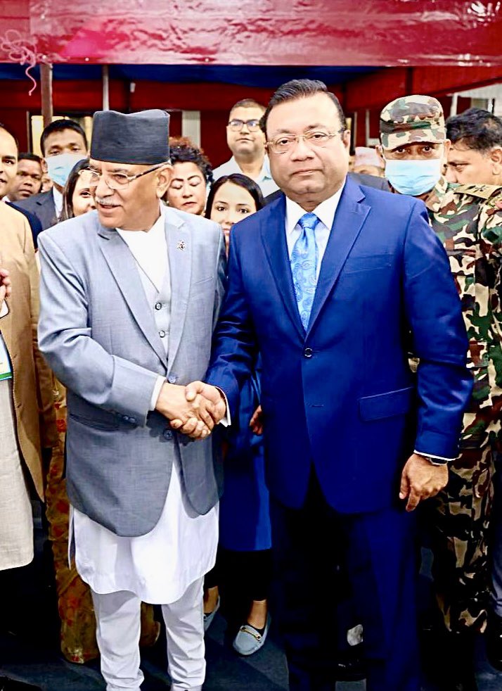 arysarkar's tweet photo. Great Honor meeting Prime Minister of Nepal Mr. Pushpa Kamal Dahal (Prachanda). Had a great conversation. I wish him and the people of Nepal 🇳🇵 the very best. https://t.co/LB08EbuPUH