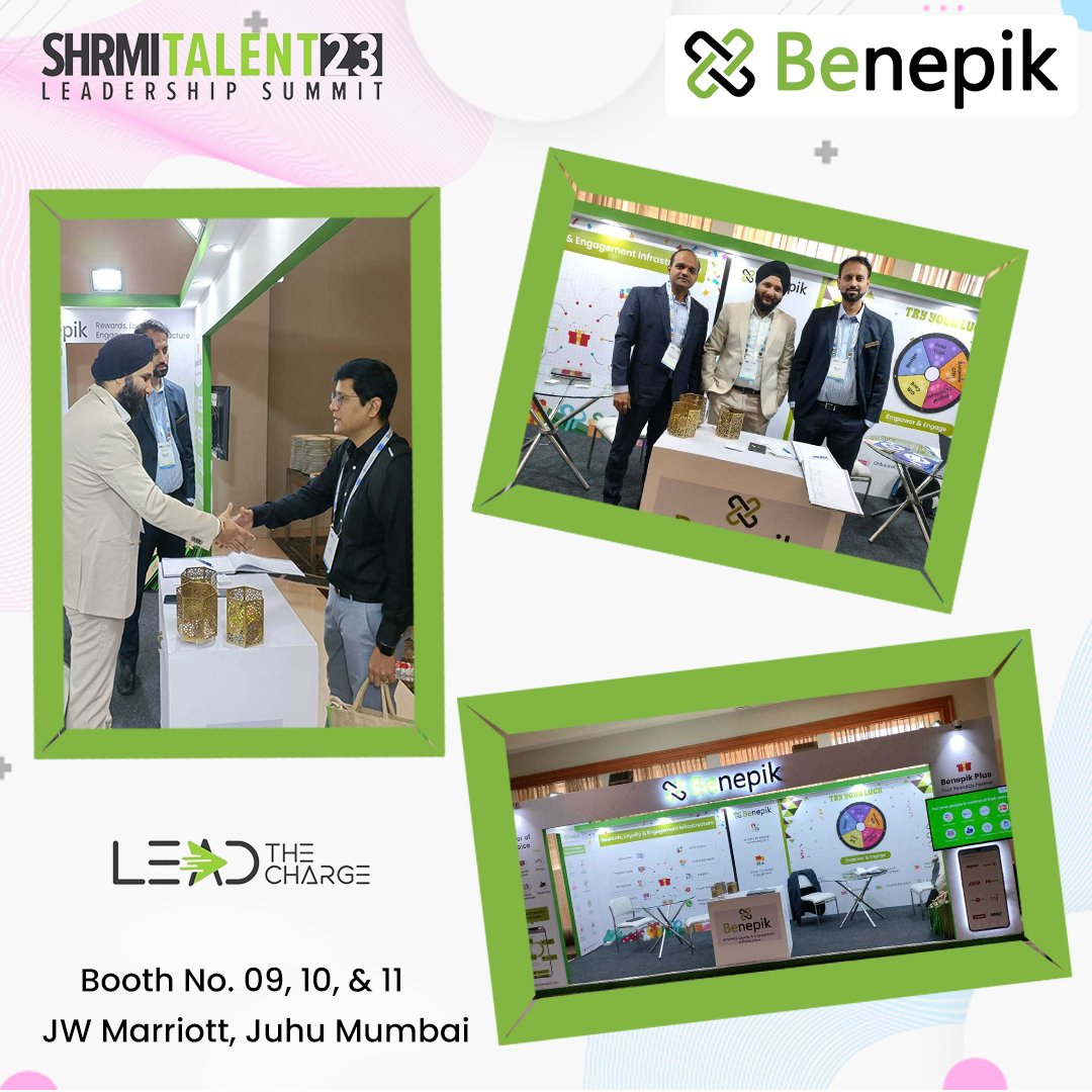 BenepikPlus's tweet photo. Team Benepik is at the @SHRMindia Talent 23 Leadership Summit. If you are looking for a result driven Employee Engagement Solution, the place to go to is Booth No. 9, 10 &amp; 11 at JW Marriot Juhu Mumbai. 

#peoplepractices #SHRMITalent23 #shrmindia  #employeeengagement #Rewards https://t.co/aW3w1MF4Uz
