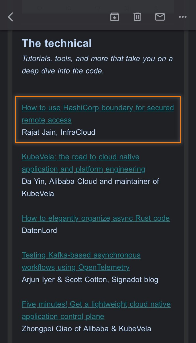 infracloudio's tweet photo. One more feature of the week - This time Rajat featuring on this week's #KubeWeekly newsletter with his latest article on 'How to use HashiCorp Boundary for Secured Remote Access'
Read the article here:👇
https://t.co/cRg000svij
Kudos @Rajatj16 🎉 https://t.co/r2rXe1qWRb