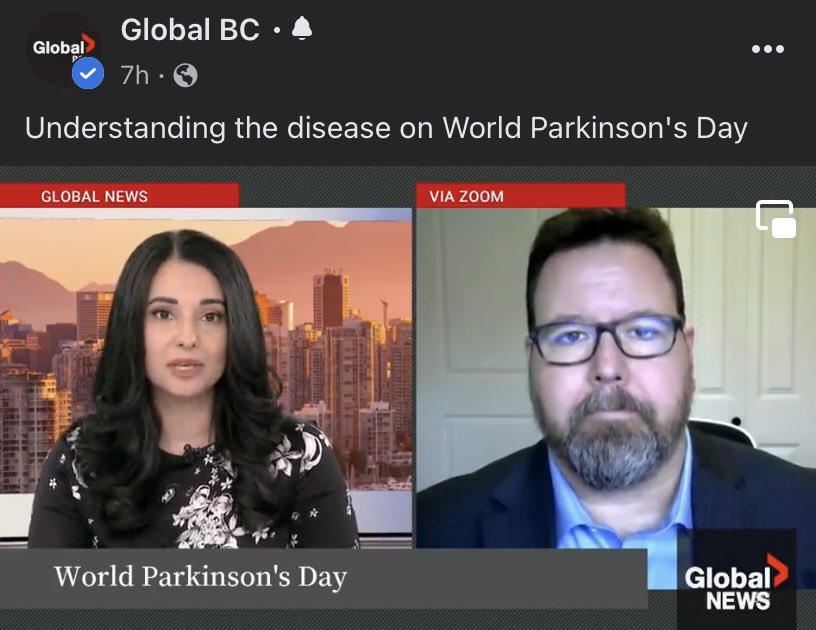 Larry Gifford is an amazing advocate for people with #Parkinsons. Here he is today on World Parkinson’s Day talking  with <a href="/GlobalBC/">Global BC</a> about his journey with PD &amp; what he is working on worldwide! Check out his nonprofit <a href="/PdAvengers/">PD Avengers</a> vengers of which we are a supporting partner.