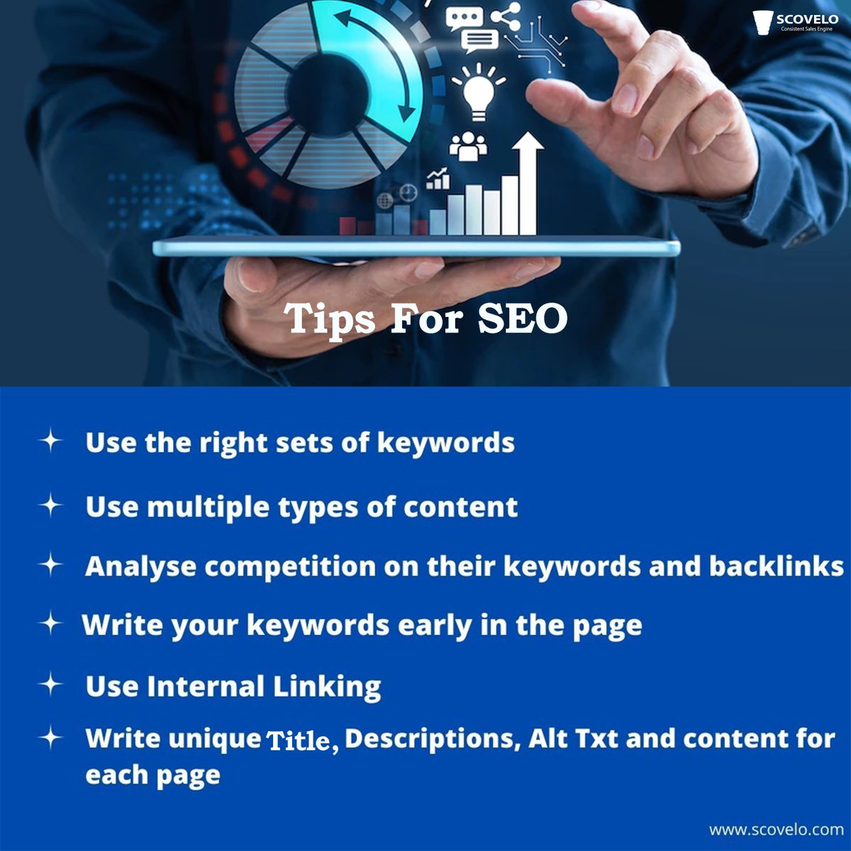 scovelodigital's tweet image. We put in our efforts when we do SEO for our organization. When done wrong, SEO can do more harm than good. What are the things you should not do?

Visit - scovelo.com/search-engine-… for more... 

#blackhattechniques #offpageoptimization #seo #offpageseo #ScoVelo