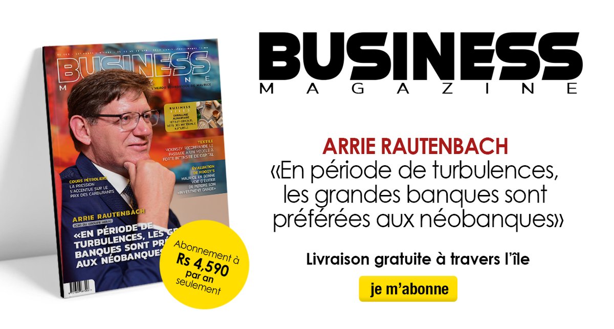 Découvrez toute l’actualité économique de l’île Maurice en un clic !

Cette semaine, Arrie Rautenbach : «En période de turbulences, les grandes banques sont préférées aux néobanques»

À lire ici: bit.ly/3o07CXT

#maurice #banques #mauritius #economy #economie