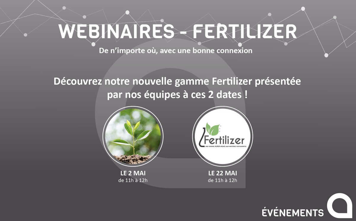 Découvrez Fertilizer, notre nouvelle gamme dédiée aux matières fertilisantes lors de nos webinaires ! 🌱  

Inscrivez-vous dès maintenant sur 👉 docs.google.com/forms/d/e/1FAI…    

#aurea #aureaagrosciences #fertilizer