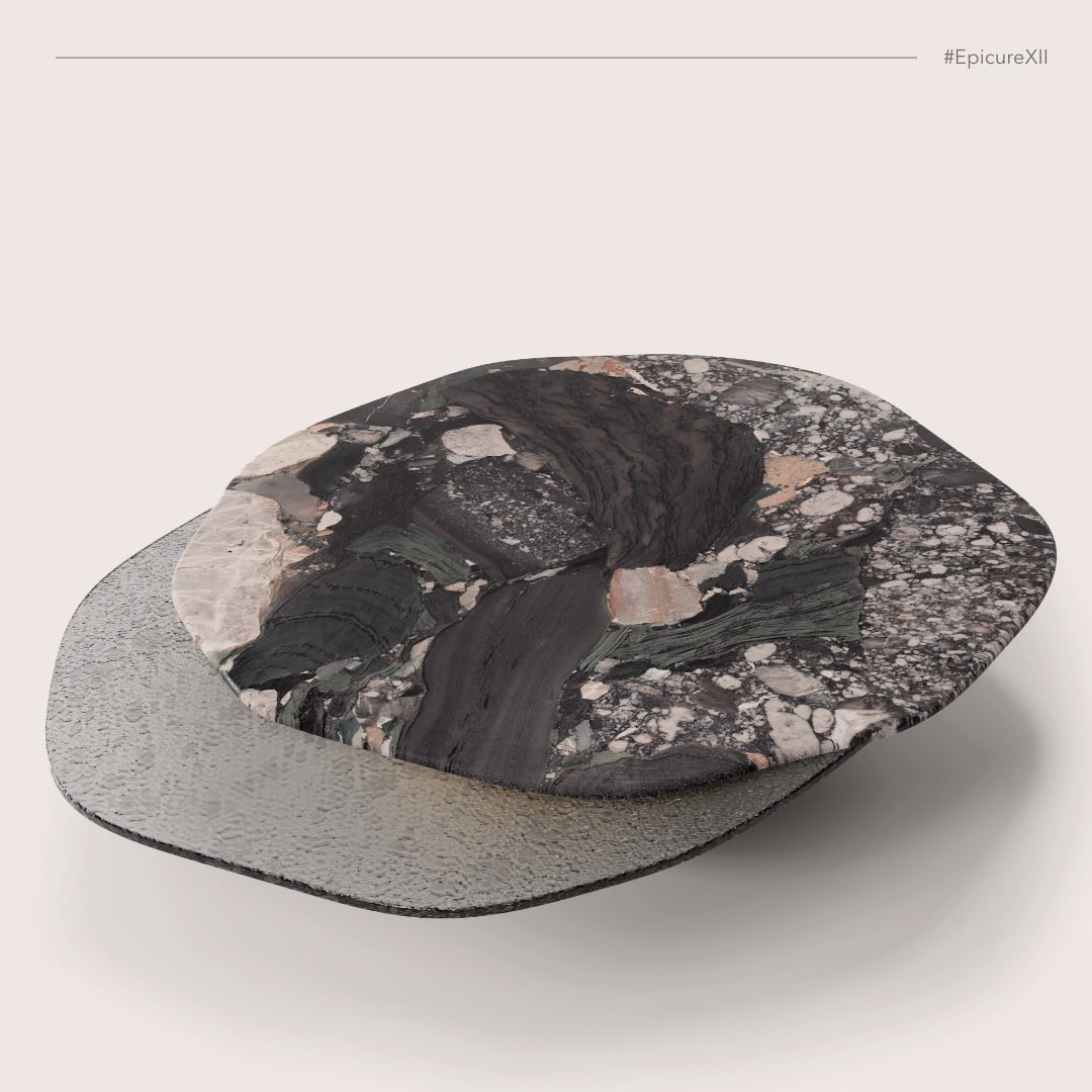 “The future depends on what you do today.” — Mahatma Gandhi
.
The Epicure XII - #Contemporary #Centertable ft. #QuattreSaisonsPrimtemps #Marble and smoky fused glass with solid brass base in “Antique” finish
.
#GrzegorzMajka
grzegorzmajka.com
.
#ContemporaryArt #Art #Design