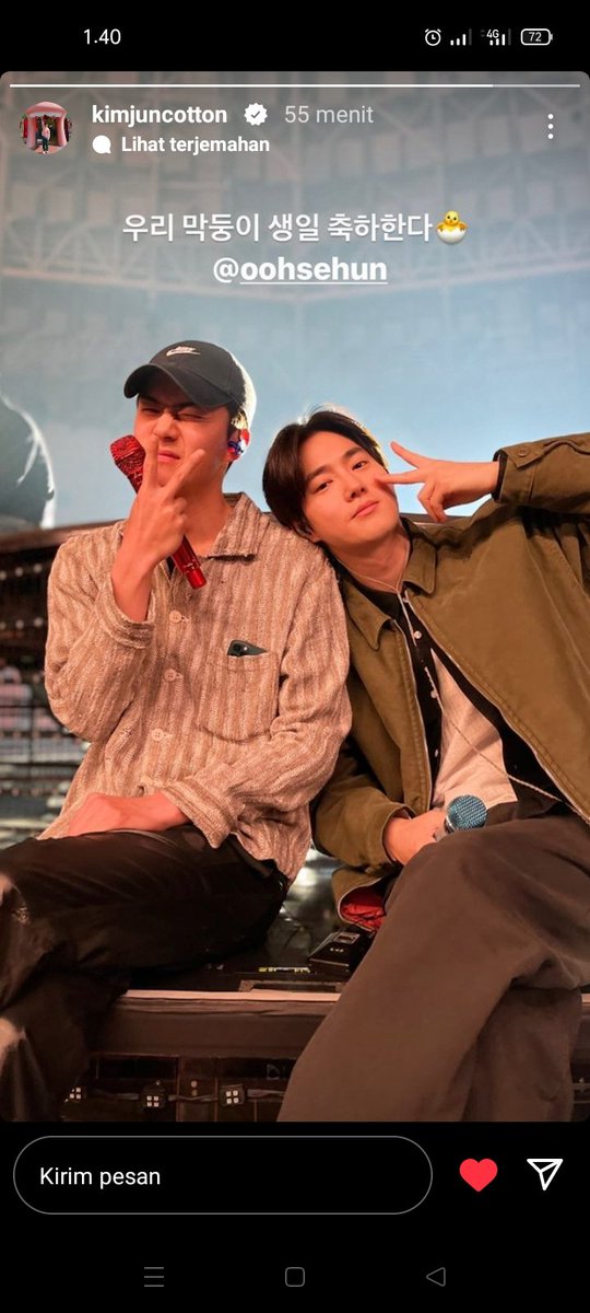 Moca_Moonblues's tweet photo. Sweet banget pak leader ☺🥲
#HappySEHUNday🎂🎉
230412 #세훈 #SEHUN #엑소 #EXO #weareoneEXO #Suho https://t.co/qT0qhPL2Ca