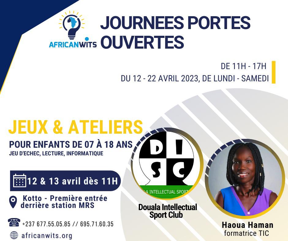 Lady_Fiel's tweet photo. Ramenez vos enfants de 7 à 18 ans, on va bien s’amuser 🥰

🔺Au programme :
- Jeu d’échecs 
- Atelier de lecture 
- Atelier informatique 

C’est gratuit! 😊

#JPO2023 #Africanwits #techhub #MissVelo https://t.co/CRLBxAYkj0