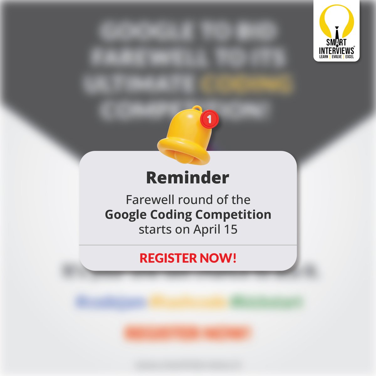 smart_interview's tweet image. Have you registered or not yet? Just 3 days left for Google’s ultimate coding competition. Don’t lose the opportunity to become a champ! Register now.
Link: codingcompetitions.withgoogle.com
#googlecodingcompetition #codetowin #codingcompetition #google #coders #smartinterviews
