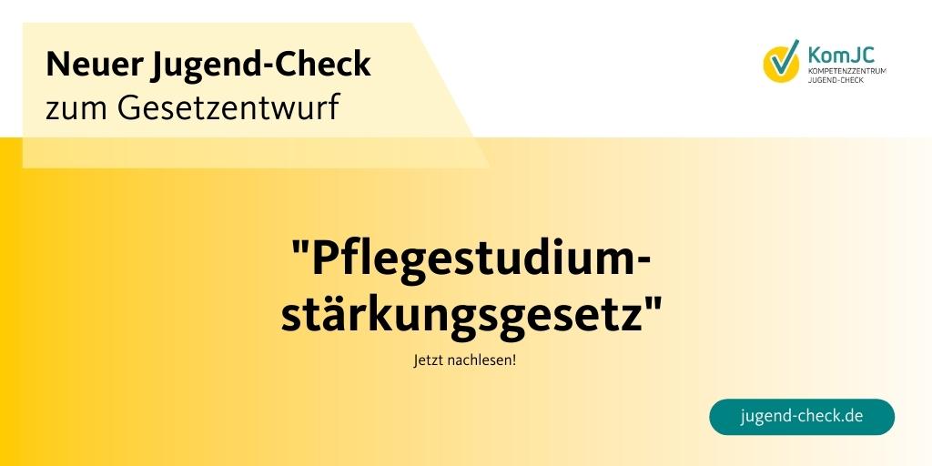 JugendCheck's tweet photo. Mit einem neuen Gesetzentwurf aus dem @BMFSFJ soll das #Pflegestudium neu organisiert werden. Zum Beispiel soll das Pflegestudium in Zukunft immer ein duales Studium sein.
Unser Jugend-Check dazu: https://t.co/tRfjdNeQ2Y

#Pflegestudiumstärkungsgesetz https://t.co/ikTzt1mbee