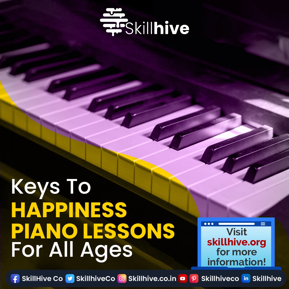 SkillhiveCo's tweet photo. Unlock the keys to happiness with our #piano lessons, designed for all ages and skill levels.
Visit our website: https://t.co/g8ailcqHNn to learn more about our hobby classes!

#PianoLessons #KeysToHappiness #MusicIsLife #HobbyClasses #PassionForPiano #Skillhive #Hobby https://t.co/WcIMrh2EKM