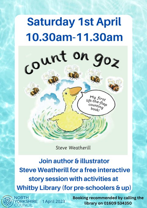 SteveWeatherill's tweet photo. Enjoyed visiting @UkWhitbyLibrary for #MathsMonth Count on Goz. https://t.co/MG55jW4AVu "Thank you for a fabulous storytelling session. We loved it!" https://t.co/OyiEhmE2t2