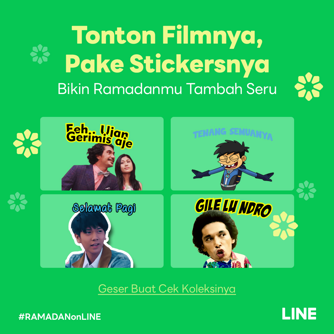 indo_line's tweet photo. Tonton filmnya, pake stickersnya dijamin bikin
#RAMADANonLINE kamu tambah seru! Yuk download
stickers dari film-film Indonesia favoritmu di LINE
store!
#LINE #LINEstickers https://t.co/GGrSUKm4Nl