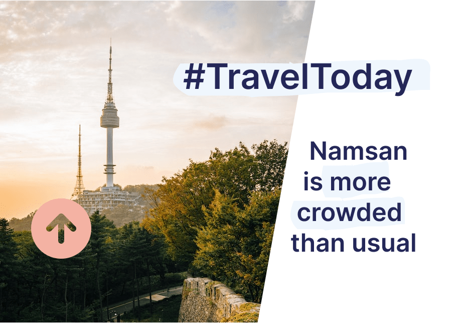 DFRCag's tweet photo. Looking for a place to go this afternoon ? Namsan is a popular place in Seoul. In fact, we counted 1,157 people in Namsan an hour ago, which is more than expected on a typical Wednesday. #TravelWednesday #DataSpooned https://t.co/TtEQUDkqoM
