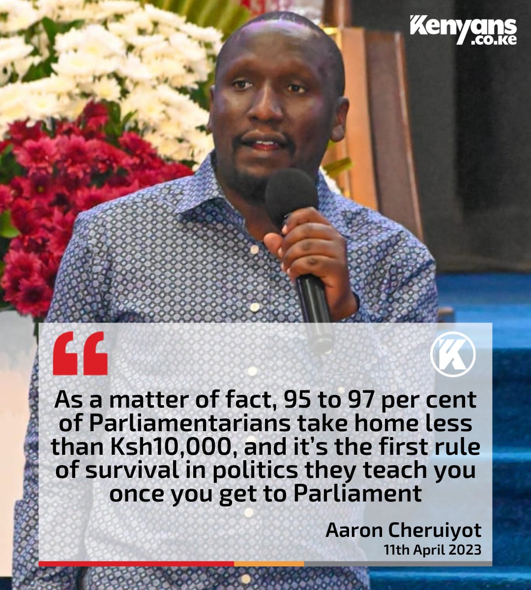 Kenyans's tweet photo. 95 to 97 per cent of MPs take home less than Ksh10,000 - Aaron Cheruiyot https://t.co/EYu04dvtaq