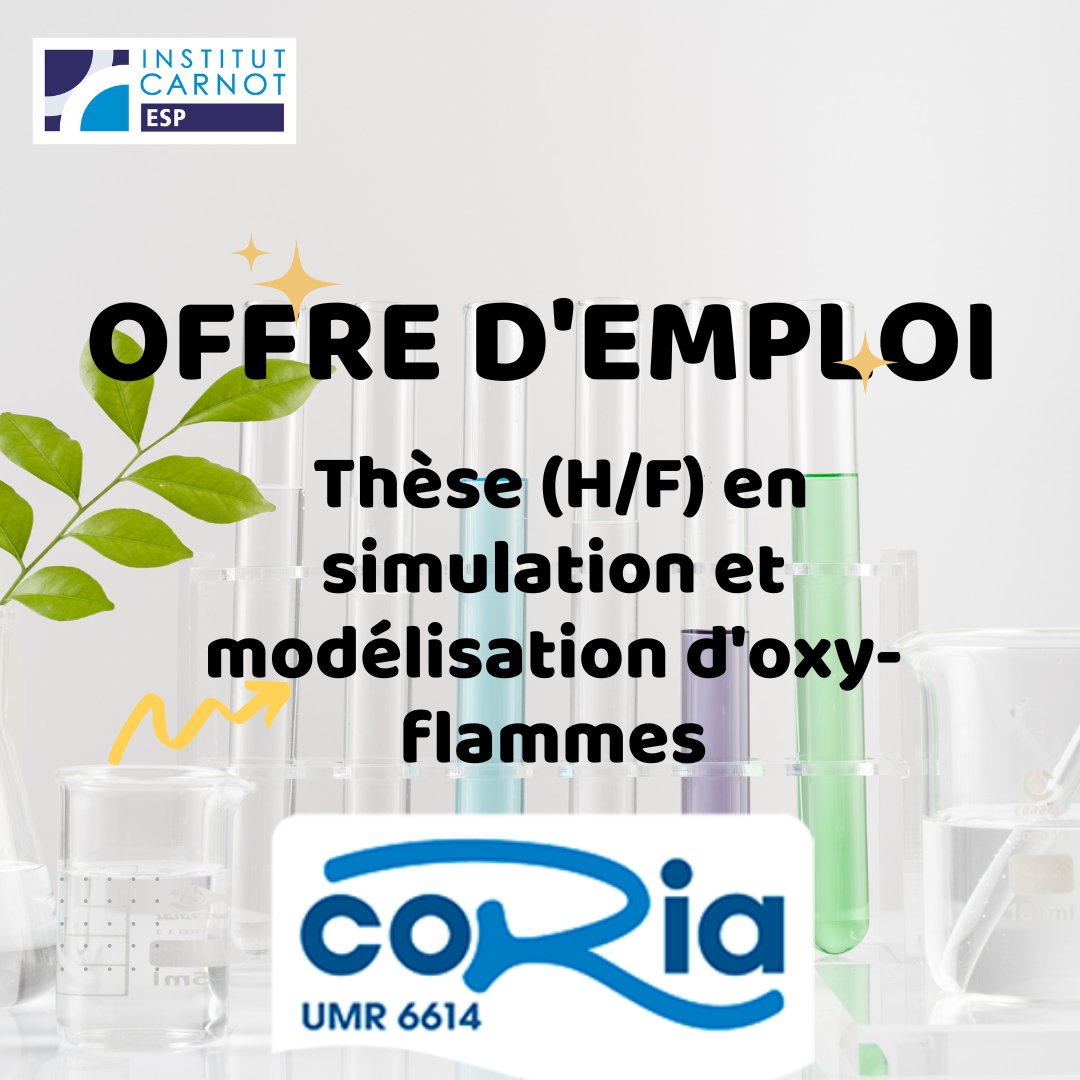 Carnot_ESP's tweet image. 🧑‍💻 👩‍💻#OffreEmploi: Le laboratoire #CORIA recherche son doctorant (H/F) en s#imulation et #modélisation d’oxy-#flammes 🔥

Toutes les infos pour postuler:
linkedin.com/feed/update/ur…

#Carnot @Reseau_Carnot