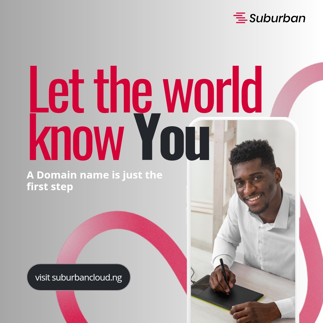 SuburbanCloud's tweet photo. Show your brand to the world.
Buy a domain name for as low as โฆ1000 today.
.
.
.
.
.
#suburbancloud #enablingcommunities #domain #nigerianbusiness #nigeriandevelopers https://t.co/b4ZpddzOqd