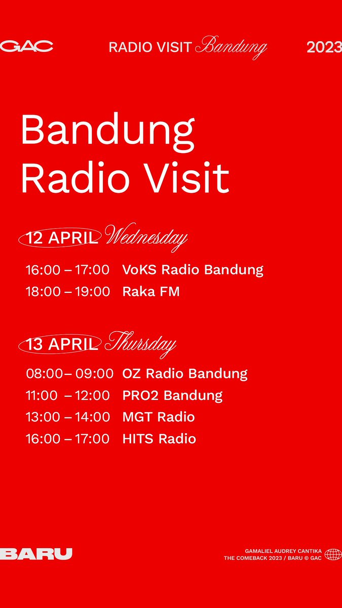 Bandung! Now, It’s your turn. 

We’ll see you soon💫

#GACBARU
#GACupdates
#Gamaliél
#AudreyTapiheru
#CantikaAbigail
#GAC