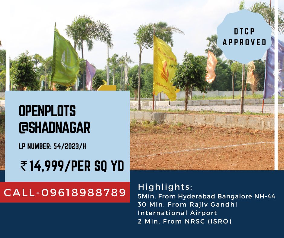 Aduri_Satya's tweet image. Openplots in Shadnagar 150 Acres, Hyderabad ,DTCP Approved Layout.
Beside NRSC (ISRO)
10 Min. From Shadnagar Zoo Park
30 Min. From Rajiv Gandhi International Airport
20 Min. From Chinna Jeeyar Swamy Ashram
#shadnagarplots #sheis19 #Telugu  #villas #invest