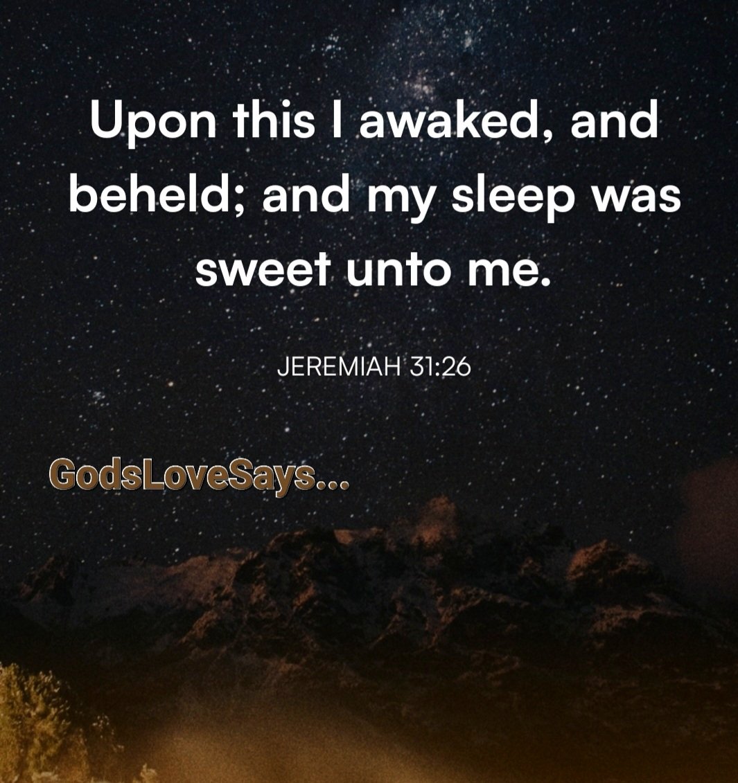 HornettPam's tweet image. At this I awoke and looked around. My sleep had been pleasant to me.
Jeremiah 31:26 🛏💤
#GodsLoveSays #Jeremiah #awoke #awaked #lookedaround #beheld #sleep #pleasant #sweet