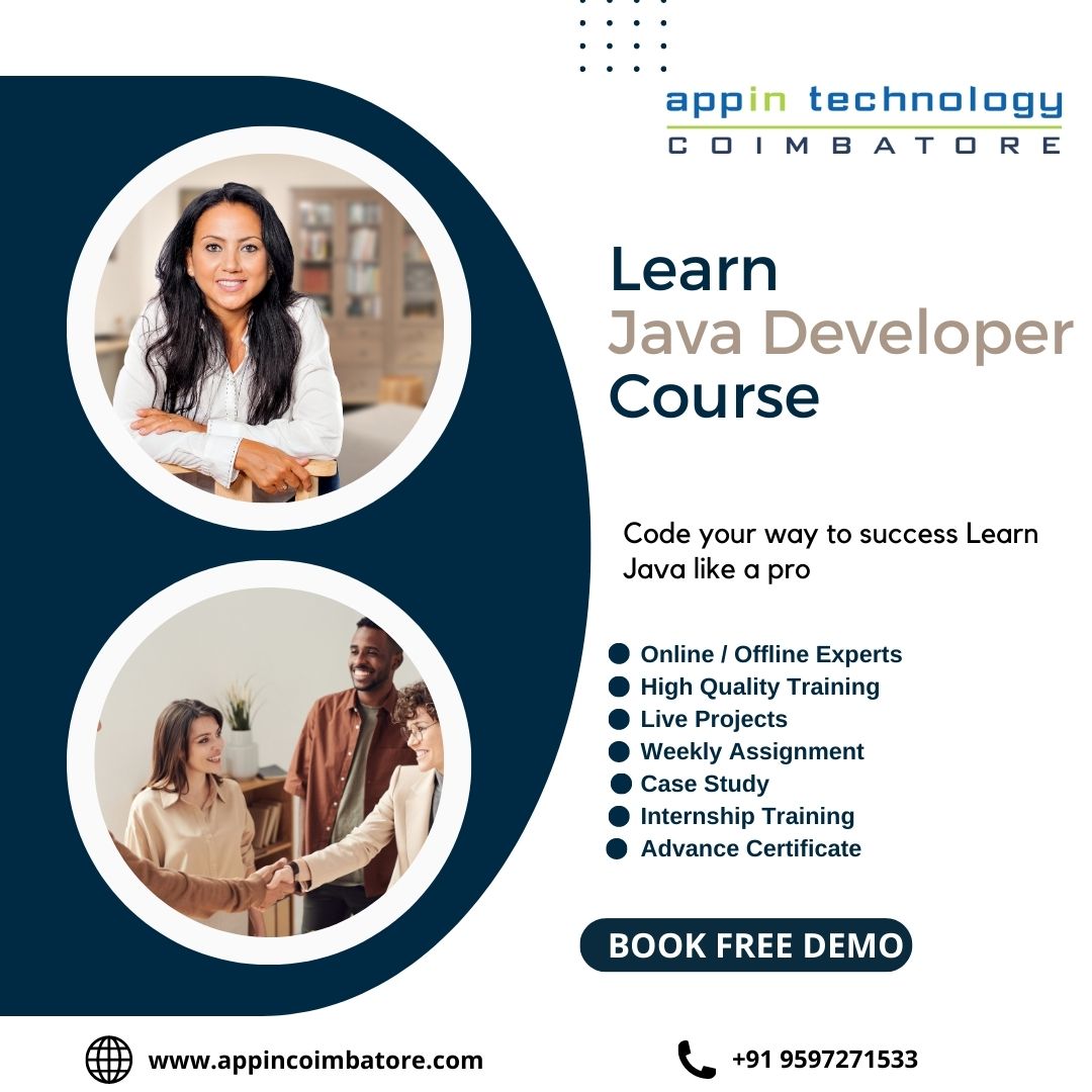 appincoimbatore's tweet image. Become a Java programming master and watch your career take off like never before.
Job Location: Coimbatore
Get a free demo class : forms.gle/VftmnSewBMbuZo…
Visit website : appincoimbatore.com/java-training-…
Call/WhatsApp : +91 9597271533
#JavaProgramming
#LearnJava
#JavaLanguage
#java