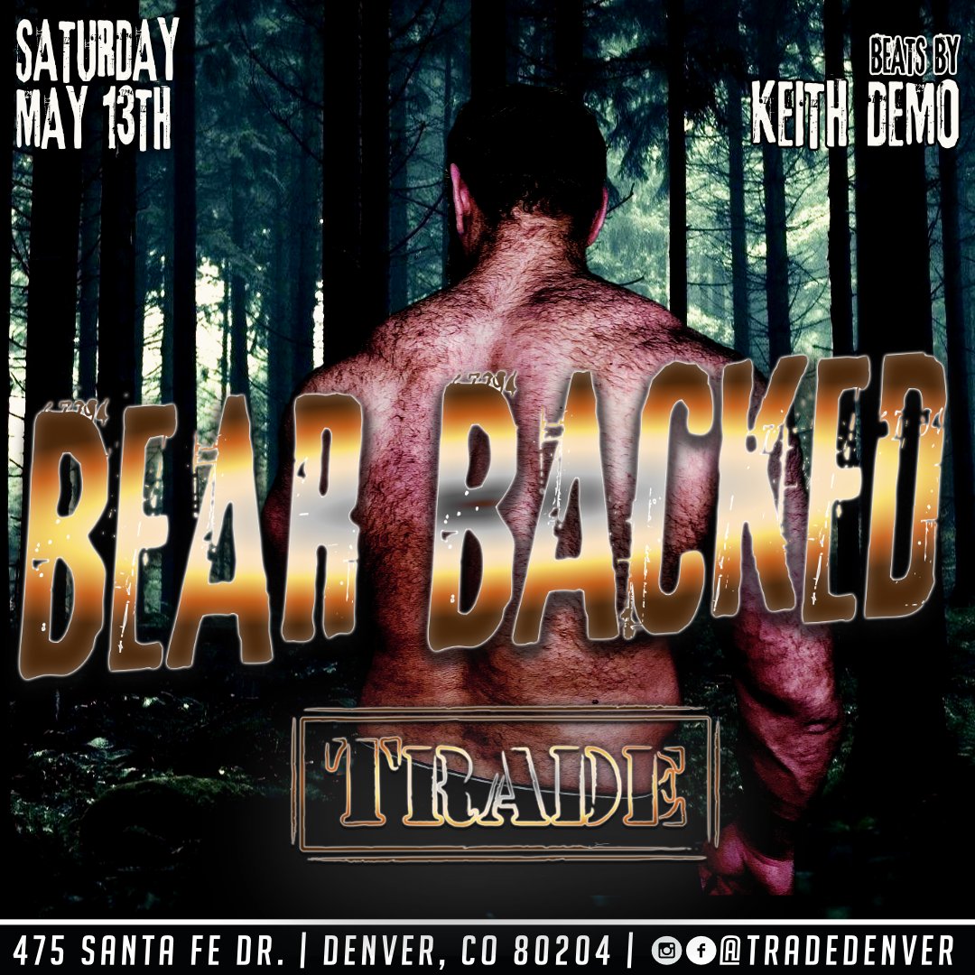 trade_denver's tweet photo. Ready to be BEAR BACKED?!?!? One of Trades HOTTEST parties is back! We have hot boys and raw beats! Party starts at 9 p.m. Lockers are available so you can strip down! See you there!
#denvergay #gaydenver #tradedenver #gayundies #gayjock #gayfur #denverleather #gaybear #gaydad https://t.co/k5OEqRlHzb
