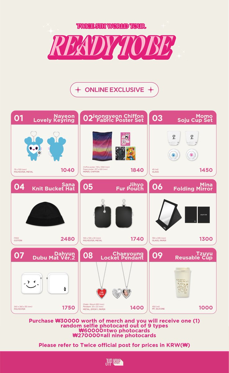 [🇵🇭PH GO] 
💗TWICE 5th World Tour <READY TO BE> Official MD (Korea)💗

💸Prices are all-in except local sf
❣️50% DP &amp; installment allowed
🎁selfie photocards
🔗Details &amp; Form: bit.ly/twrtbmdkr

#PEACHBLISSPHGO