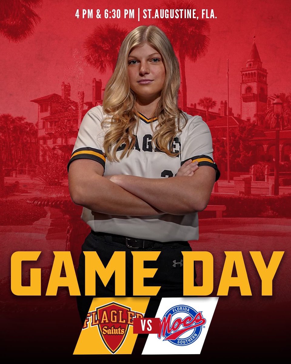 FlaglerSoftball's tweet photo. OUR FAVORITE TIME OF THE WEEK‼️
#GAMEEDAYY 🔥
🆚Florida Southern
⏰4 p.m. & 6:30 p.m.
📍St. Augustine, Fla.
#GoSaints x @FlaglerSports https://t.co/DPIVdrl9UJ