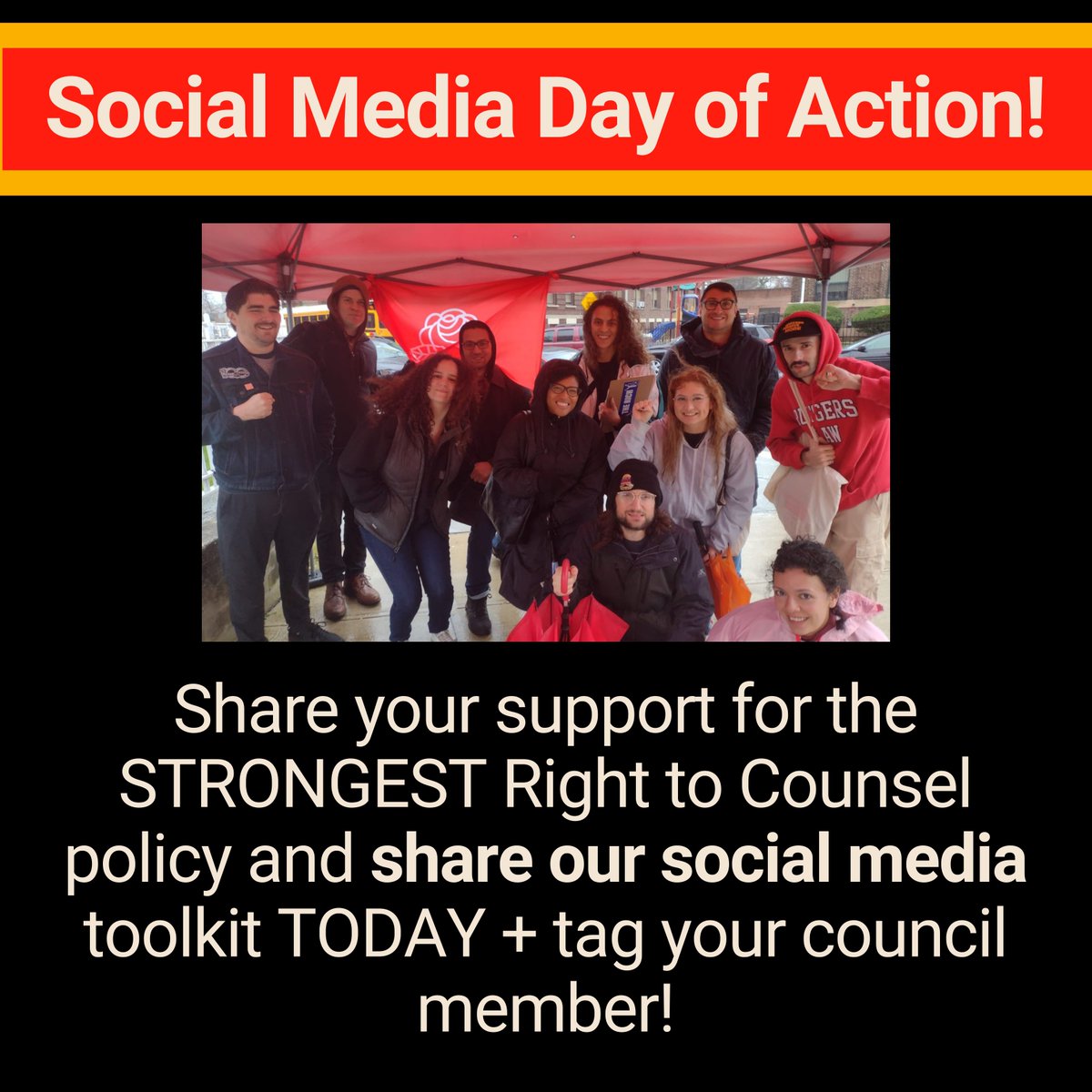 TODAY IS THE DAY!

Before tonight's April 12th Jersey City council meeting, take part in our Social Media Day of Action by sharing our Social Media Toolkit widely!

Tag your council member and demand that they support a RTC with universal language, paid by fees on developers.