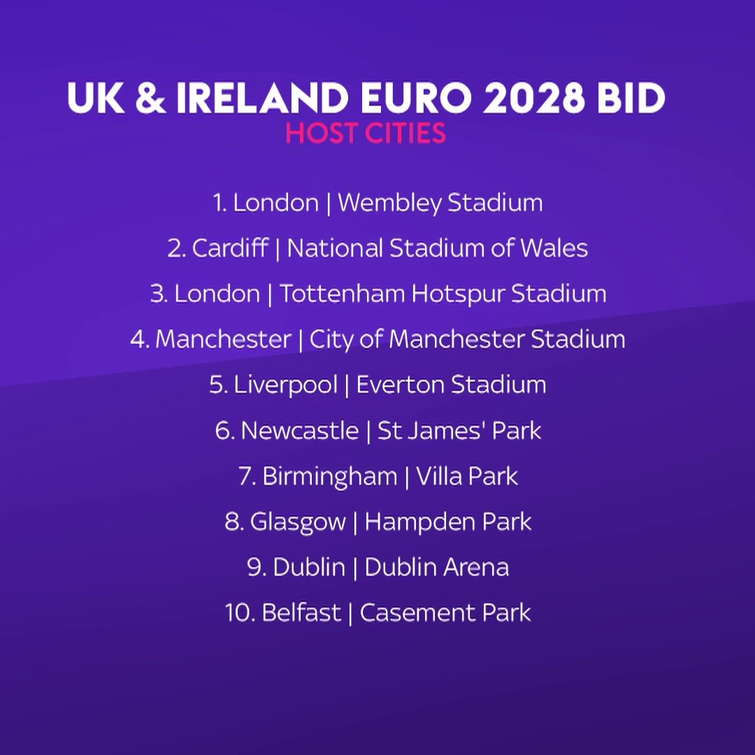 SkySportsNews's tweet image. The 10 shortlisted host stadiums have also been revealed ⬇️