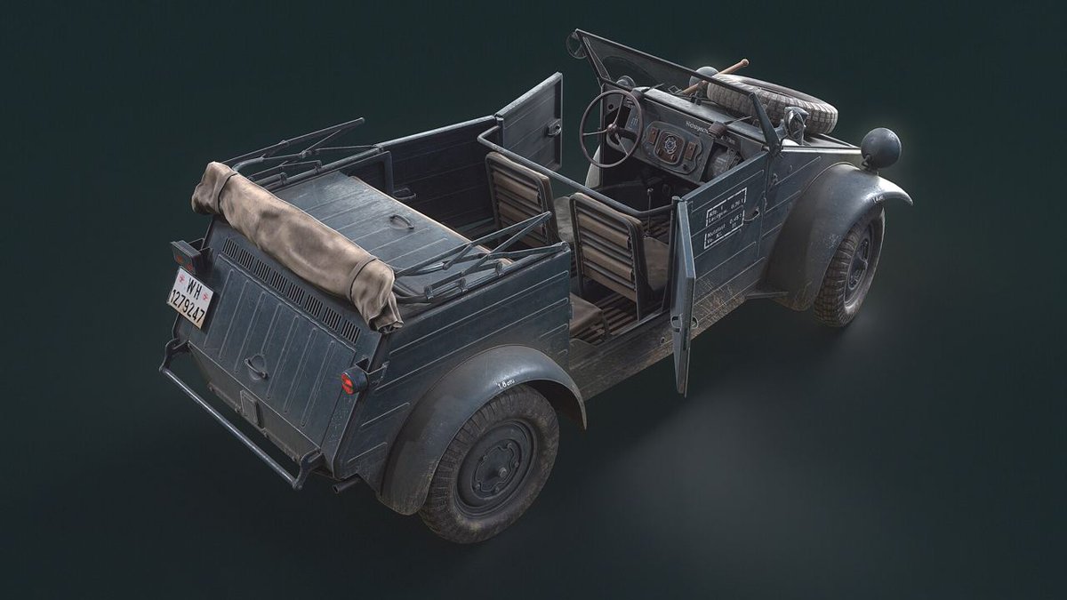 3dwonders's tweet image. 80Level: Jakub Piotrowski has walked us through the production process behind the Volkswagen Kübelwagen Type 82 project, explaining how the WW2-era car was modeled, retopologized, textured, and rendered:

80.lv/articles/makin…

#blender3d #b3d #substa…