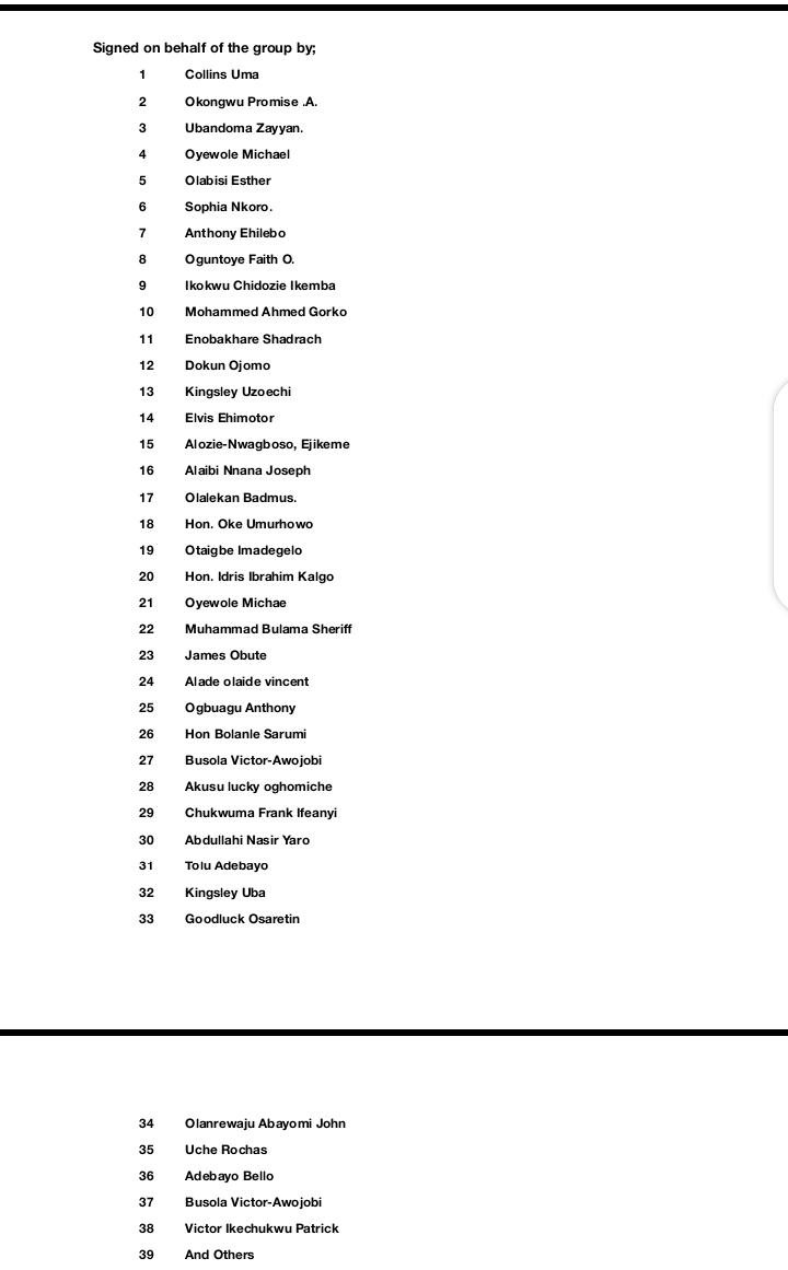 CollinsUma's tweet photo. There is a new generation of men and women who will no longer accept events in the PDP that bring the party down.
We are speaking out and we are ensuring change happens within the party.
This letter has been submitted to the leadership of the party.
#ReformPDP https://t.co/q42mGRXvcX