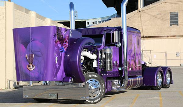 The Purple Heart Show Truck was definitely a one of a kind! #Trucking #TruckingDepot #Truckers