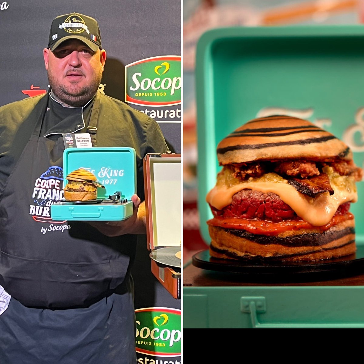 CFBurger_Socopa's tweet image. REMISE DES PRIX SUD OUEST 

🥇Nicolas Leroux avec le Psychedelique Rock Burger

🥈Guillaume Bescond avec Le King

🥉Olivier Leclerc avec le Rock Record’s

Rendez-vous à la finale nationale à 16h30 !

#cfburger 
#burger
#coupedefrancedeburger