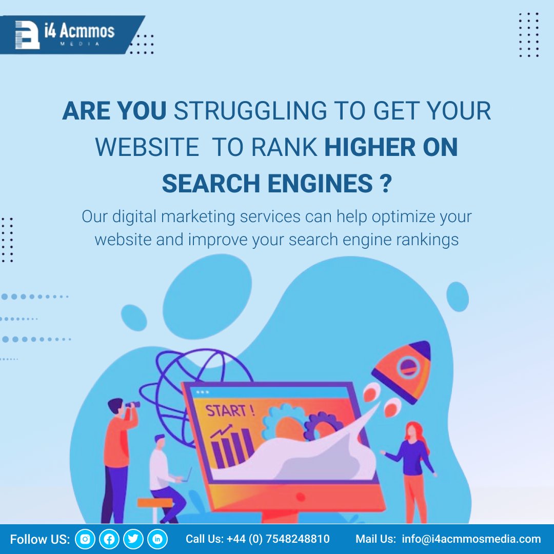 i4AcmmosMedia's tweet image. Is your website struggling to get noticed on search engines?
Let i4ACMMOS Media help!
Contact us today to learn more about how we can help you reach your #digital marketing goals.
Please visit our website:
👉i4acmmosmedia.com
👉+44 (0) 754 824 8810
👉info@i4acmmosmedia.com