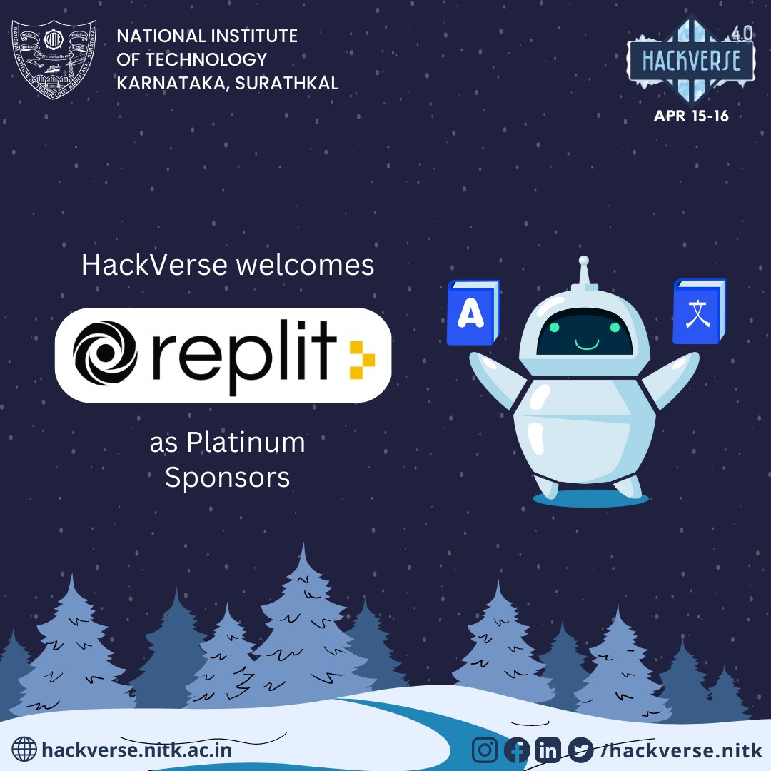 hackversenitk's tweet image. We&apos;re pleased to introduce you to our sponsor @Replit , the best platform for quickly starting, sharing, and developing projects in any programming language, right from your browser

Check them out at:
replit.com