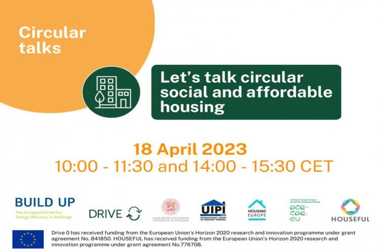 Drive0_H2020's tweet photo. Only one week left to register for the 2nd webinar of the Drive 0 #CircularTalks series: "Let's talk #Circular social and affordable #housing" 📣
🗓️ 18 April
🕙 10:00 - 11:30 and 14:00 - 15:30 CET
📝 registration at https://t.co/aCOGzy7luA https://t.co/BQ8CwFH5Tg