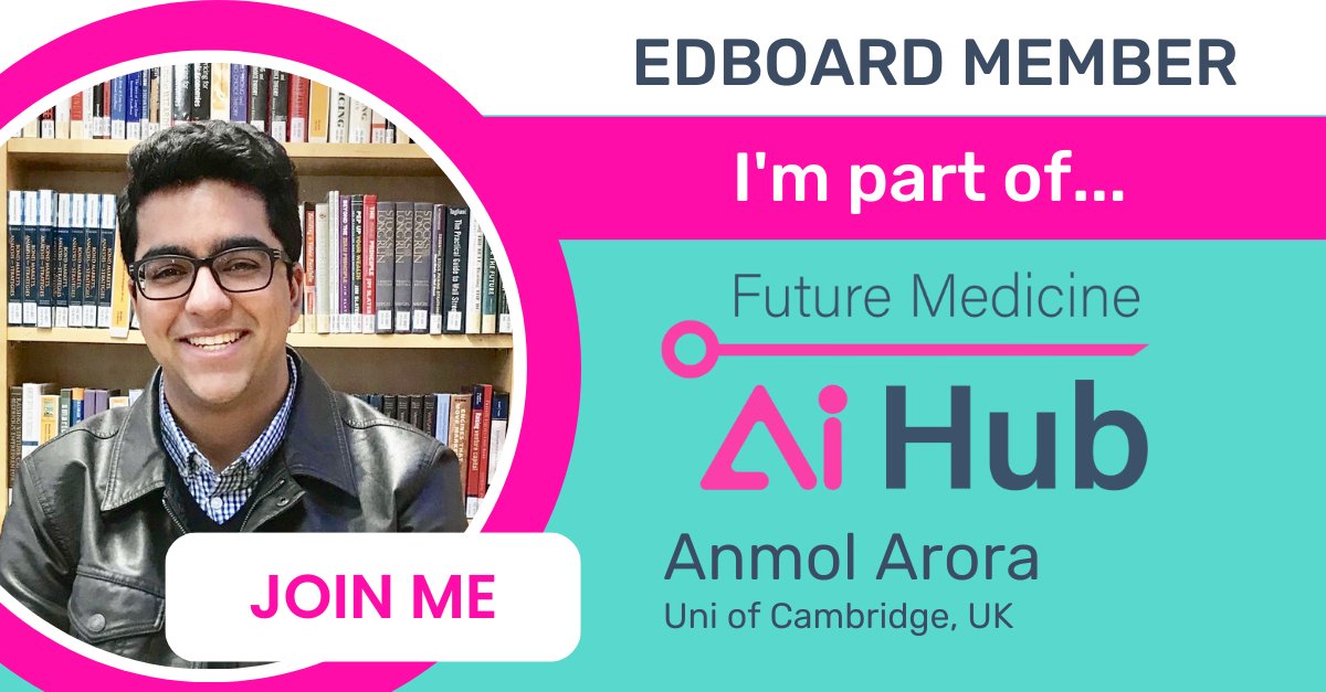 Future Medicine AI (@futmedicineai) on Twitter photo We are delighted to welcome Anmol Arora to our Editorial Board at Future Medicine AI!
Anmol is an Academic Foundation Doctor <a href="/Cambridge_Uni/">Cambridge University</a>. His research focusses on the use of #AI and machine learning in healthcare. <a href="/DrAnmolArora/">Anmol Arora</a> 🤖🧠 (1/5)
bit.ly/417k1rN We are delighted to welcome Anmol Arora to our Editorial Board at Future Medicine AI!
Anmol is an Academic Foundation Doctor <a href="/Cambridge_Uni/">Cambridge University</a>. His research focusses on the use of #AI and machine learning in healthcare. <a href="/DrAnmolArora/">Anmol Arora</a> 🤖🧠 (1/5)
bit.ly/417k1rN