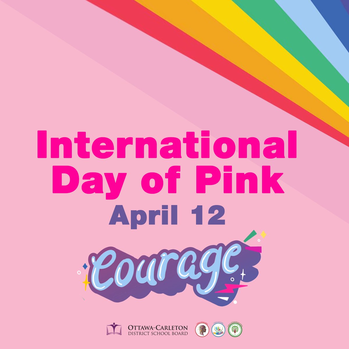 Today is #InternationalDayofPink! This year’s theme, Courage, celebrates the courage to be yourself, to stand up to discrimination, to stand in support with 2SLGBTQ+ communities, and so much more. Learn more:  ow.ly/CfOO50NGh7q