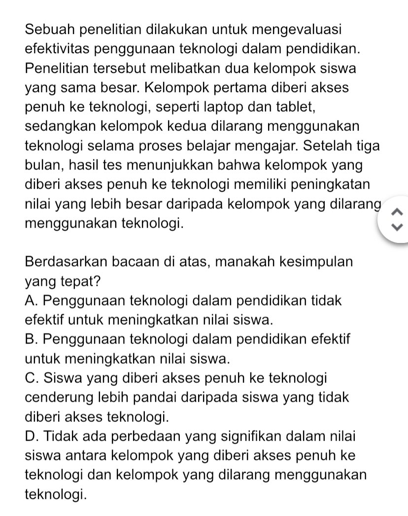 chocostudy_'s tweet image. Latihan soal Penalaran Umum SNBT 2023 🙌🏻

Aku liat-liat h-20 an gini masih banyak yang bingung ya? Kalau bingung yuk langsung cobain 

Bab menarik kesimpulan benar &amp;amp; salah ❌✅ 
Soal ini termasuk soal logika yang lumayan sulit jadi mungkin kalau kamu bisa, insya allah skor tinggi