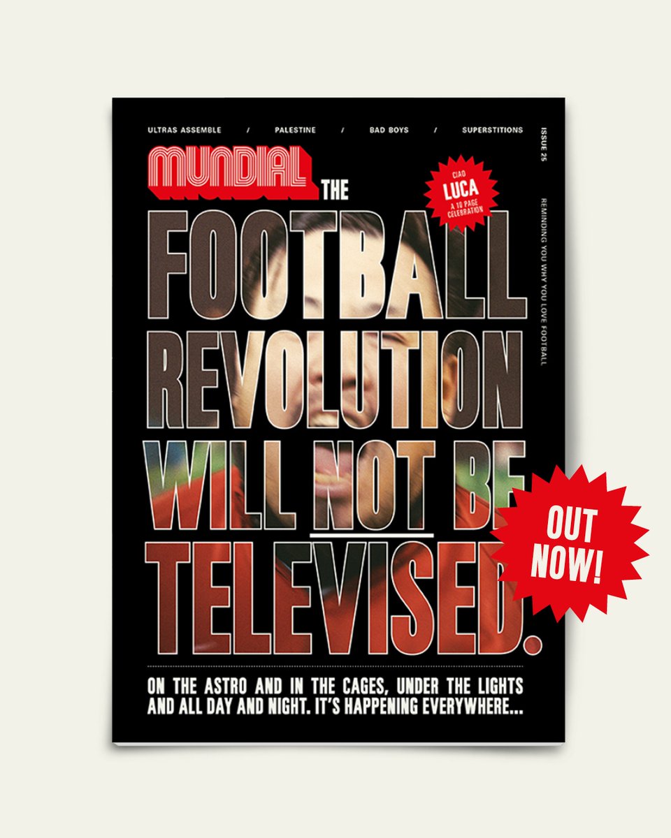 REMINDER! On Friday in Space, we have the launch of "The Football Revolution", Mundial's 25th Issue. 

Join us at 41 Stanhope Street. RSVP via the link: eventbrite.com/e/mundial-issu…