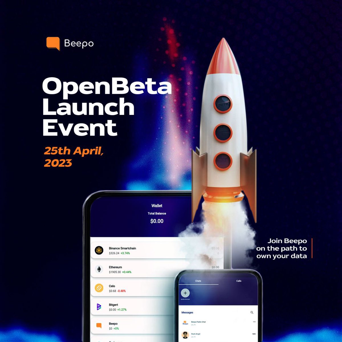 Crypto_scarlet's tweet photo. Thrilling news guysπ₯π₯
The Open BETA of @BeepoApp phase 1 launch has been Scheduled for the 25th of April π
Get ready for an innovative step in Social Freedom βοΈand Join the Decentralized Revolution, the future of web3 Socialπ
#beepo #beepoapp https://t.co/dMsPG4a1ya