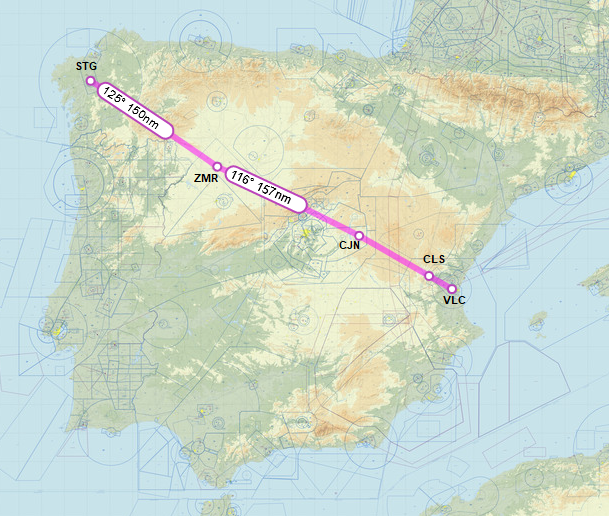 SirListenalot's tweet photo. #B1 #Bones [AE6C02] as #BUTCH11 flight received oceanic clearance. As they requested a change earlier, I show what it should look like now. Spain is the place to be 😉 STG - ZMR - CJN - CLS - VLC https://t.co/WJpAEhwisF