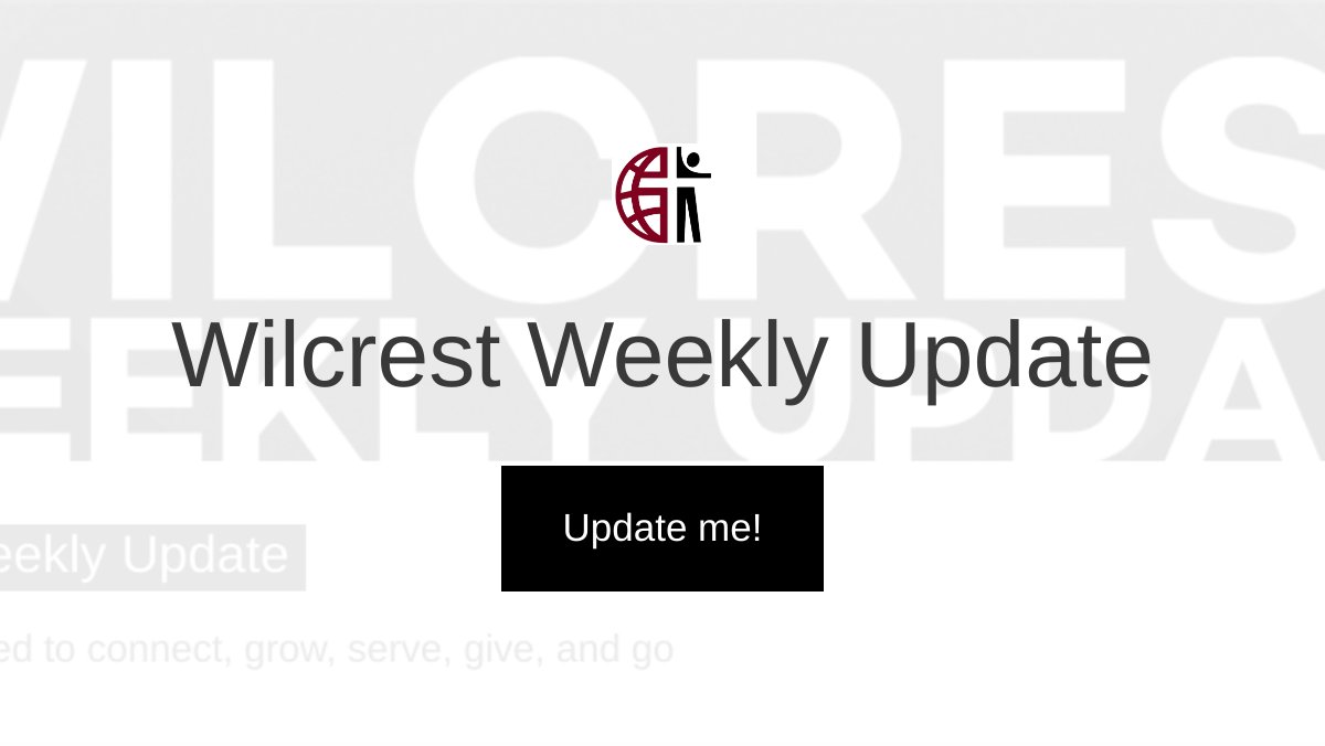 wilcrestbaptist's tweet photo. Wilcrest Weekly Update - https://t.co/gH2AYDiDCv https://t.co/8Bs5yG49lh