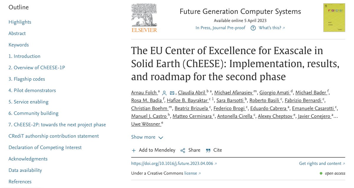 📢 Paper published in The International Journal of Science! Read the highlights of the first part and explore the roadmap of the ongoing phase of our project, ChEESE, the EU initiative for geophysics exascale capabilities. ➡️ Read more at lnkd.in/dYbUYMGz