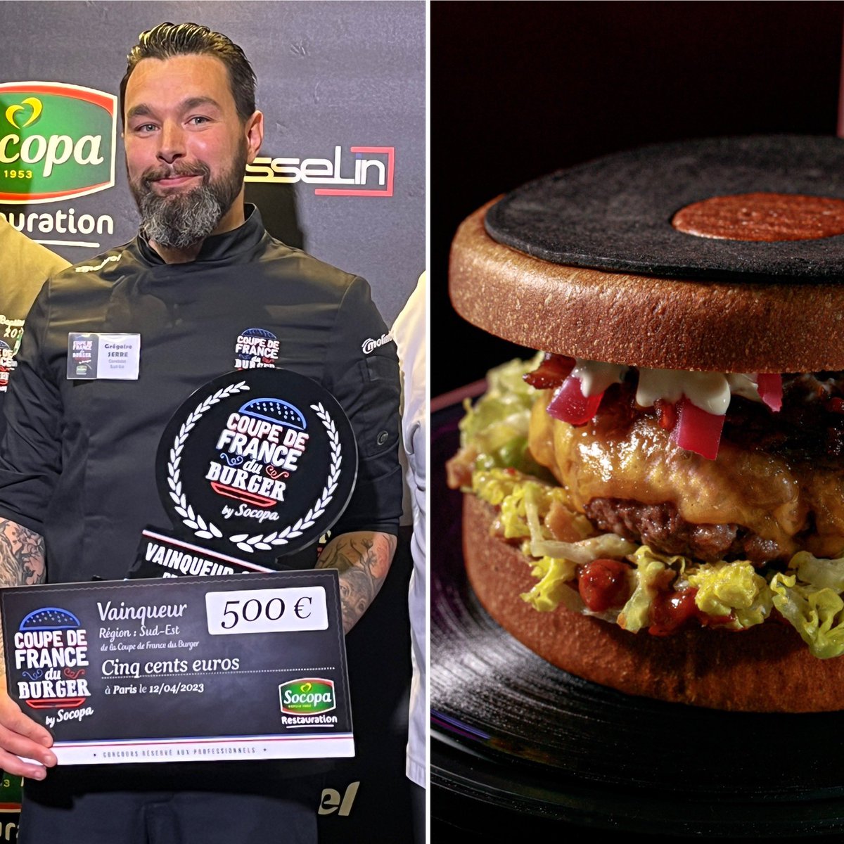 CFBurger_Socopa's tweet image. RÉSULTATS FINALE SUD-EST

🥇Grégoire Serre et le Diner Burger

🥈Sandrine Collonge et le Pin’up burger 

🥉Lionel Ravel et le Kiss’n cheese 

#cfburger