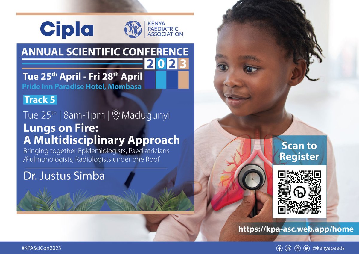 Kenyapaeds's tweet image. This year's respiratory track session, chaired by Dr. Justus Simba, will address the Multidisciplinary care approach for respiratory illness. 2/4

Don't miss out, register today: kpa-asc.web.app/home

#AfyaYaWatotoWetu #childhealth