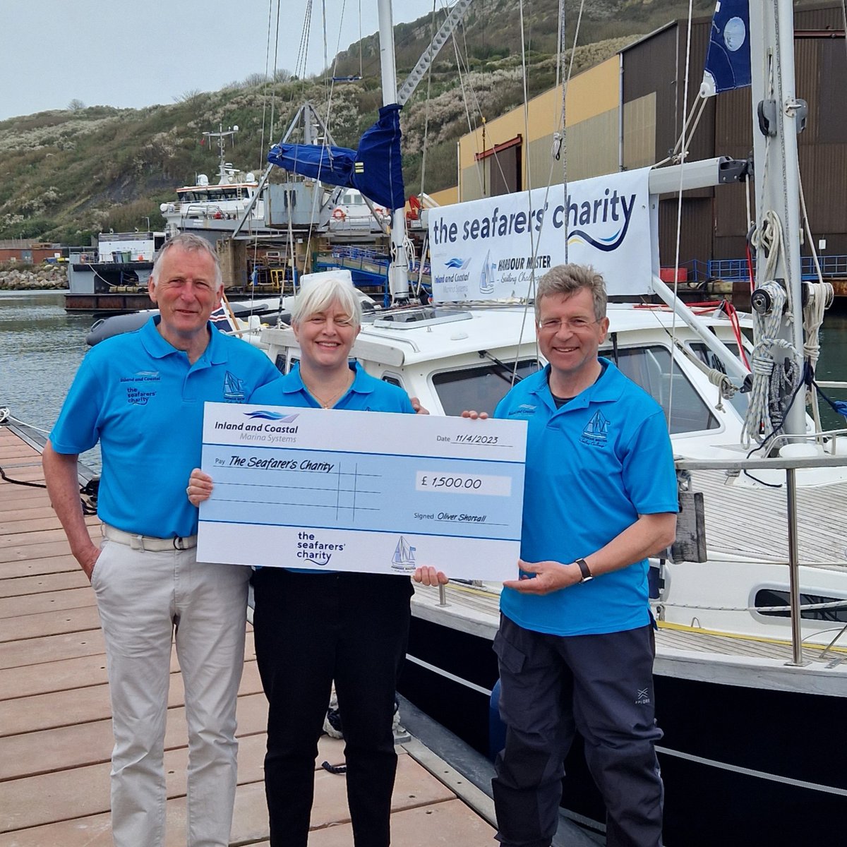 Yesterday in Portland, we were delighted to present Deborah Layde, the CEO of <a href="/Seafarers_KGFS/">The Seafarers' Charity</a>, with the first donation linked to our support of Mark Ashley-Millar’s Harbour Master Sailing Challenge. 

#saferyatsea #seafarerscharity #harbourmasterssailingchallenge