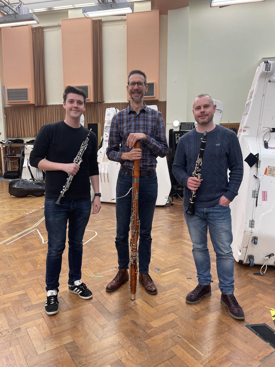 BBCSO's tweet photo. A warm welcome to three wonderful new musicians who joined the orchestra today; principal oboe Tom Blomfield, 2nd clarinet Jonathan Parkin and 2nd bassoon Graham Hobbs 🎶 https://t.co/VEjNYgSZB4